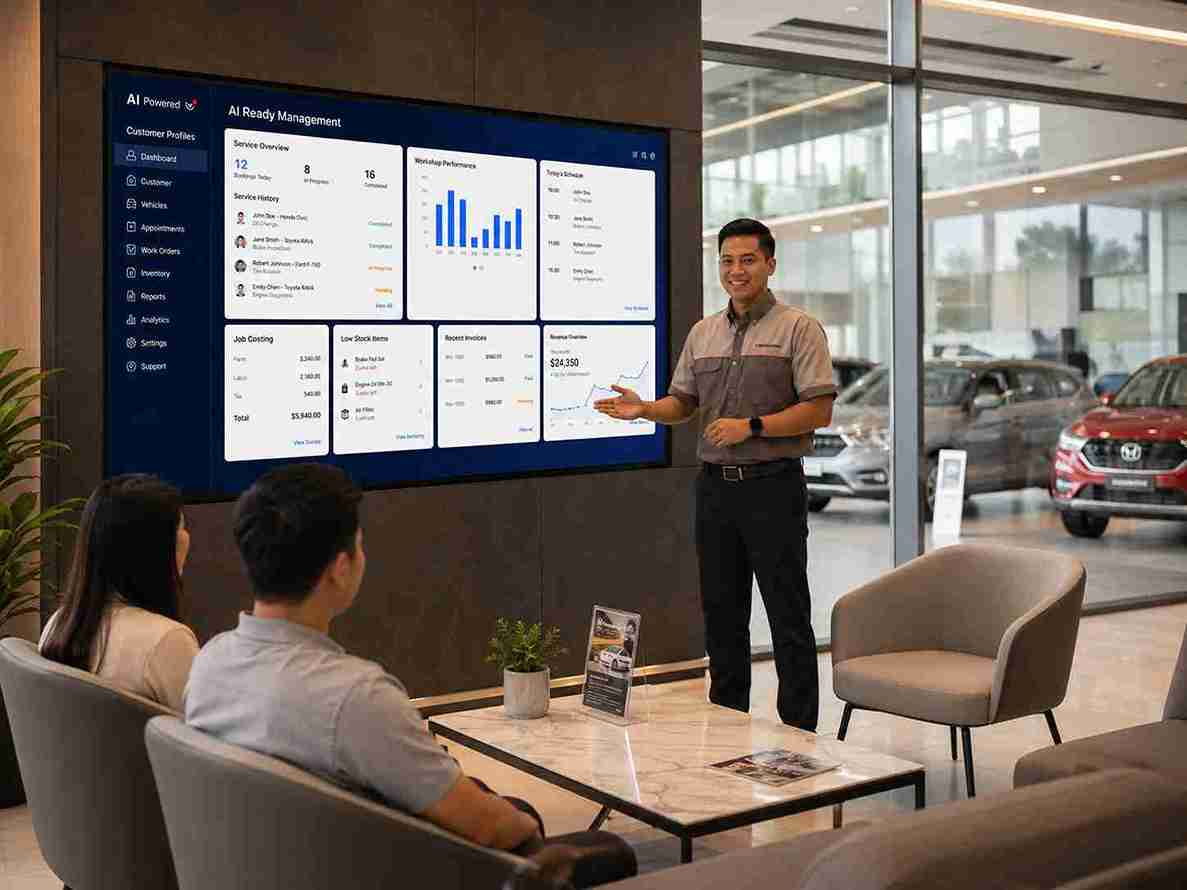 Workshop report dashboard and payment history screenshot